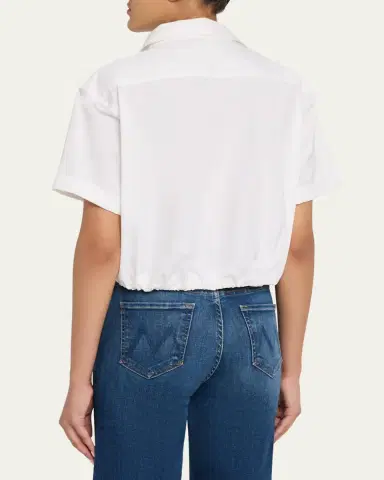 A.L.C. Lily Cropped Twist-Front Poplin Shirt | Thumbnail 3 A.L.C. Lily Cropped Twist-Front Poplin Shirt | Thumbnail 3