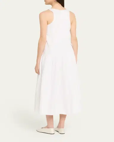Simone Rocha Pressed Rosette Cotton Sleeveless Midi Dress | Thumbnail 3 Simone Rocha Pressed Rosette Cotton Sleeveless Midi Dress | Thumbnail 3