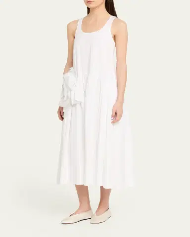 Simone Rocha Pressed Rosette Cotton Sleeveless Midi Dress | Thumbnail 4 Simone Rocha Pressed Rosette Cotton Sleeveless Midi Dress | Thumbnail 4