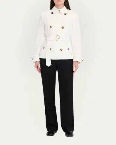 Burberry Foxfield Lace Double-Breasted Short Trench Jacket | Thumbnail 2 Burberry Foxfield Lace Double-Breasted Short Trench Jacket | Thumbnail 2