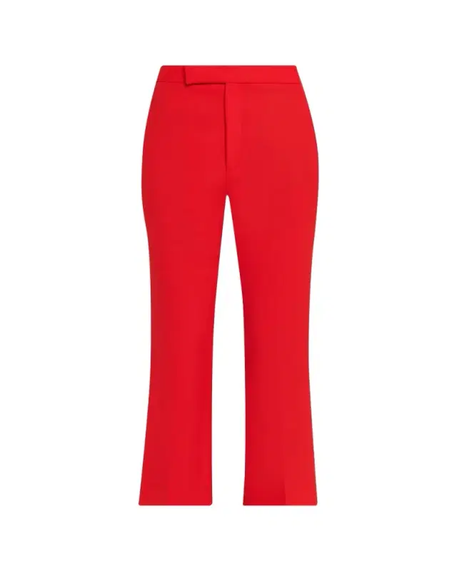 High-Rise Straight-Leg Crop Trousers