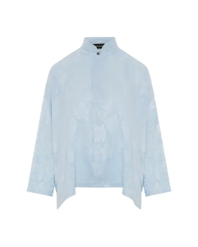 Eskandar Wide A-Line Double Stand Collar Shirt - Mid Plus Length