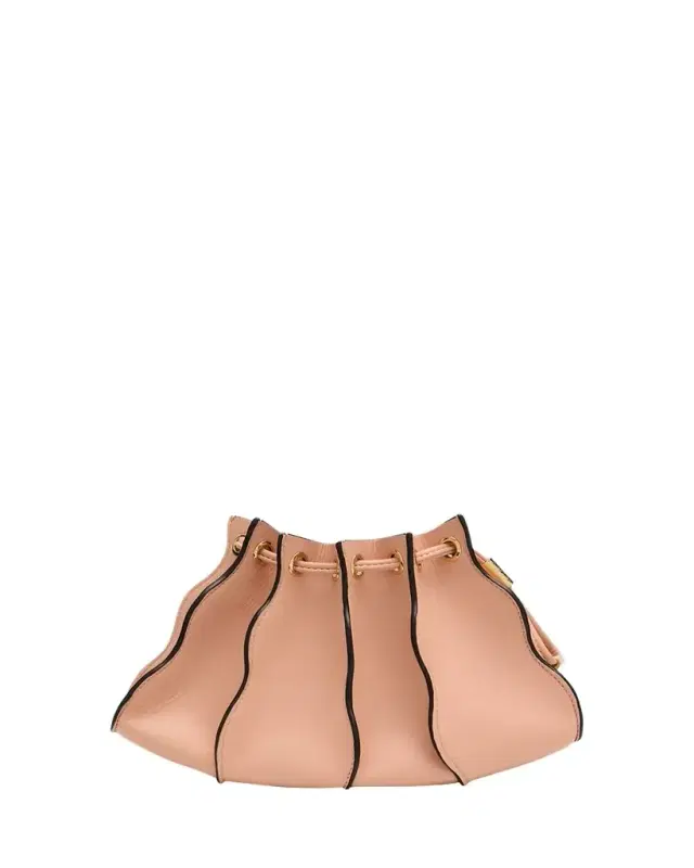 Ulla Johnson Adria Small Pleated Wave Leather Crossbody Bag
