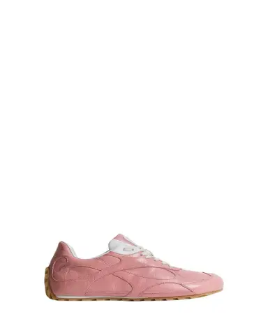 Bottega Veneta Men's Crinkle Leather Intreccio-Sole Low-Top Sneakers | Thumbnail 1