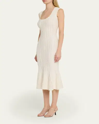 LoveShackFancy Tayleen Stretch Pointelle Midi Dress | Thumbnail 4 LoveShackFancy Tayleen Stretch Pointelle Midi Dress | Thumbnail 4