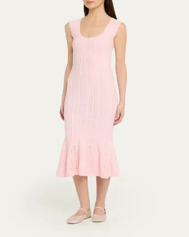 LoveShackFancy Tayleen Stretch Pointelle Midi Dress | Thumbnail 8 LoveShackFancy Tayleen Stretch Pointelle Midi Dress | Thumbnail 8