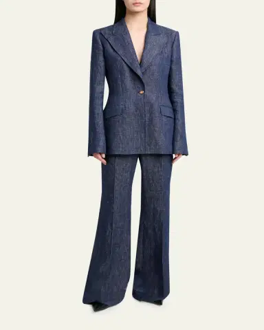 Gabriela Hearst Rhein Pintuck Linen Flare Pants | Thumbnail 2 Gabriela Hearst Rhein Pintuck Linen Flare Pants | Thumbnail 2