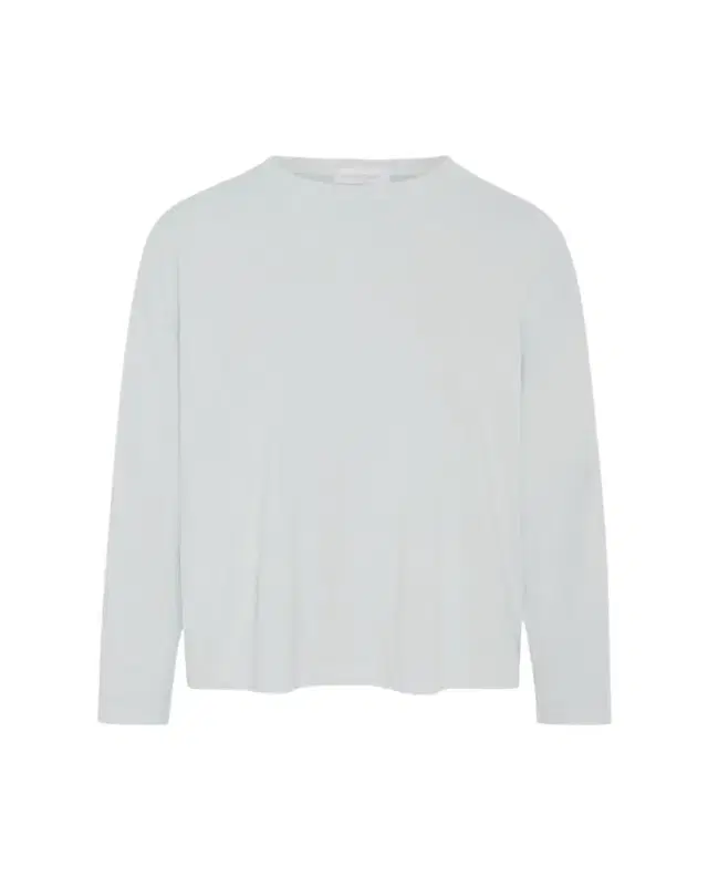 Eskandar Cotton Jersey Long Sleeve Smaller Round Neck Top - Mid Length
