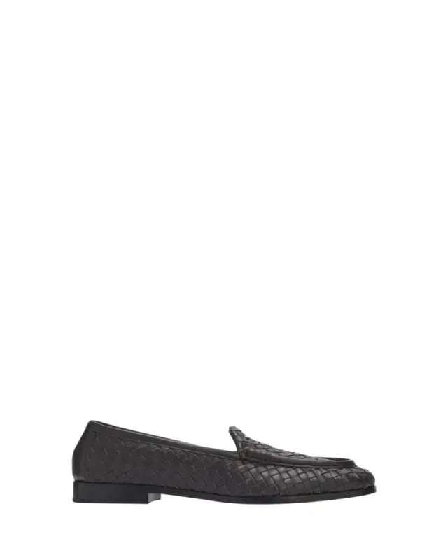 Bottega Veneta Silenzio Intrecciato Leather Loafers