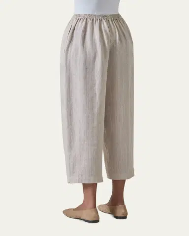 Eskandar Metallic Linen Japanese Trousers | Thumbnail 2