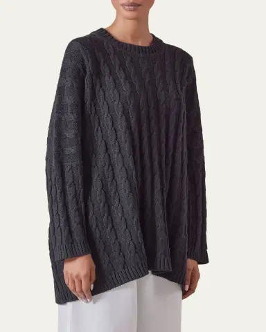 Eskandar Round Neck Sweater - Long Length | Thumbnail 3