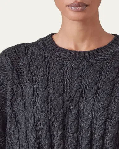 Eskandar Round Neck Sweater - Long Length | Thumbnail 4