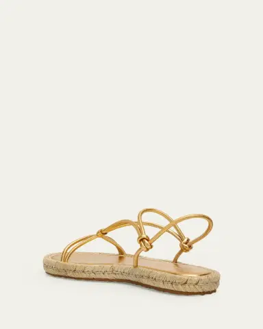 Gianvito Rossi Metallic Nappa Leather Espadrille Sandals | Thumbnail 4