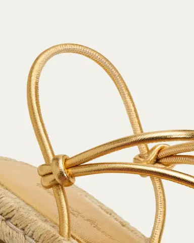 Gianvito Rossi Metallic Nappa Leather Espadrille Sandals | Thumbnail 5