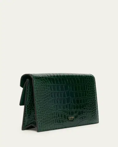 Tom Ford Small Croc-Embossed Leather T-Clasp Clutch Bag | Thumbnail 3