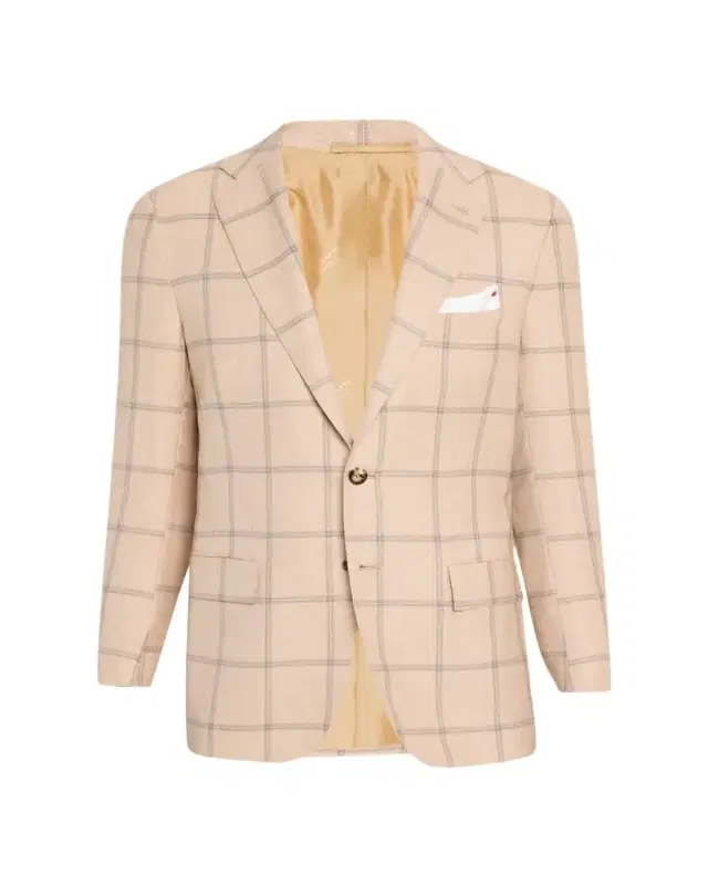 Kiton Men's Windowpane Cashmere Single-Breasted Sport Coat