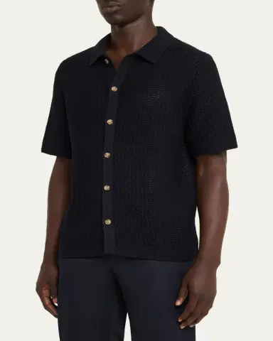 Vince Men's Crochet Button-Down Shirt | Thumbnail 4