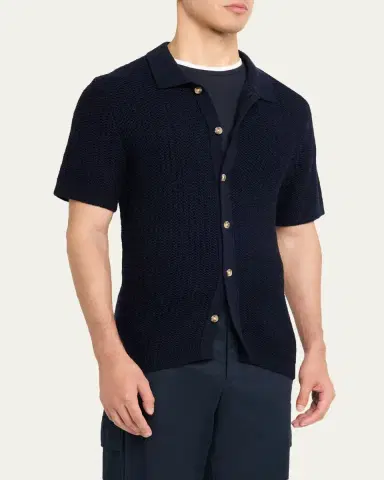 Vince Men's Crochet Button-Down Shirt | Thumbnail 8