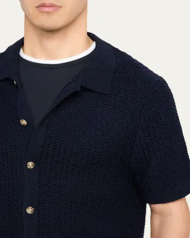 Vince Men's Crochet Button-Down Shirt | Thumbnail 9
