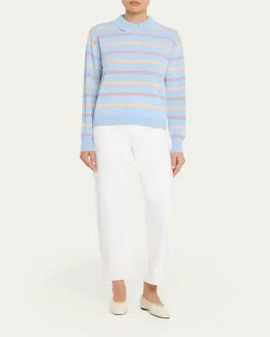 Guest in Residence Collegiate Striped Cashmere Polo | Thumbnail 2