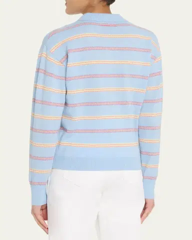 Guest in Residence Collegiate Striped Cashmere Polo | Thumbnail 3