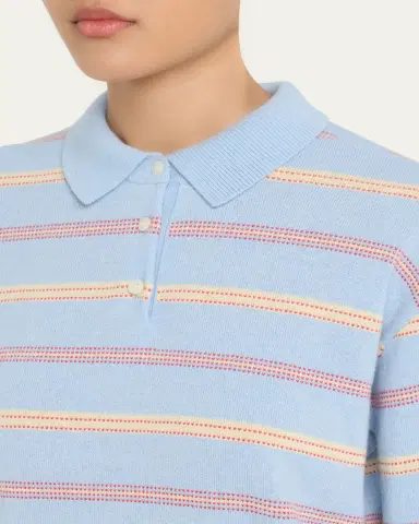 Guest in Residence Collegiate Striped Cashmere Polo | Thumbnail 5