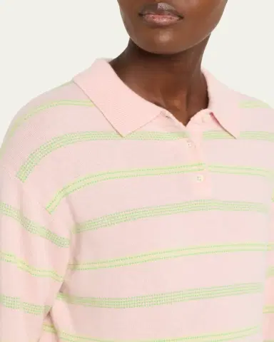 Guest in Residence Collegiate Striped Cashmere Polo | Thumbnail 9