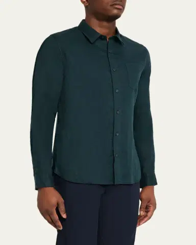 Vince Men's Linen Sport Shirt | Thumbnail 4