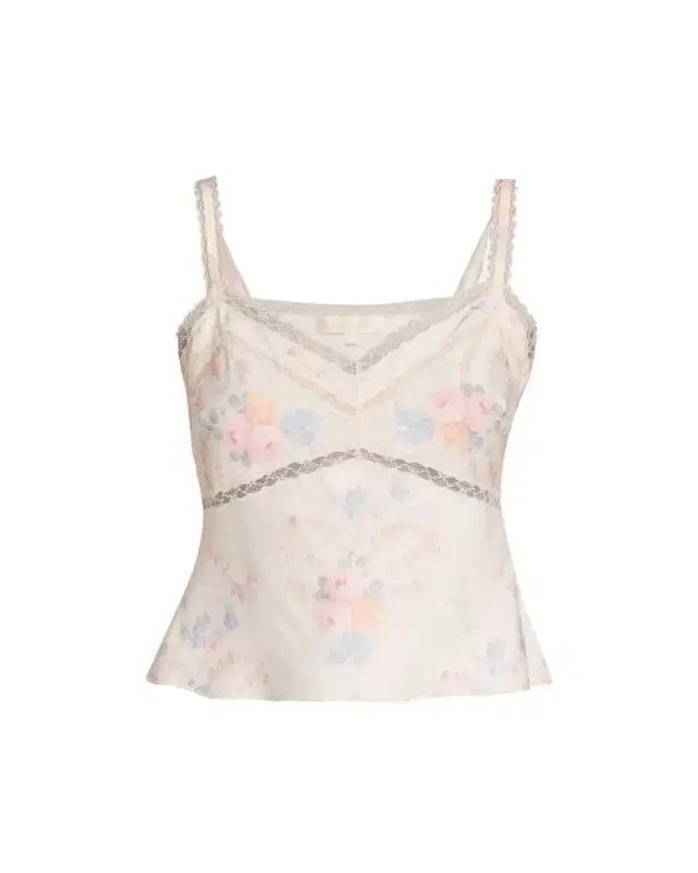 Lirena Lace-Trim Sleeveless Satin Top