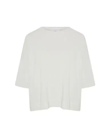 Eskandar Round Neck 3/4-Sleeve Top With Hembands - Mid Plus Length | Thumbnail 1
