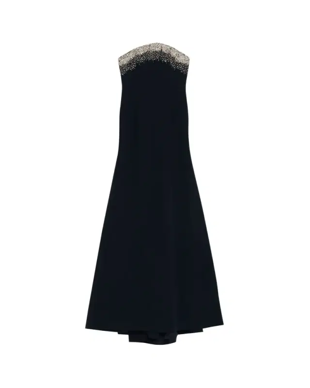 Crystal Embroidered Strapless Trumpet Gown