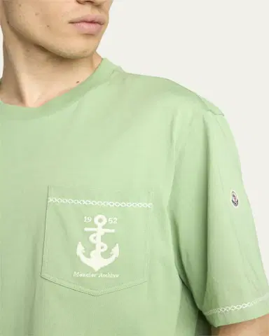 Moncler Men's Anchor Cotton Pocket T-Shirt | Thumbnail 5