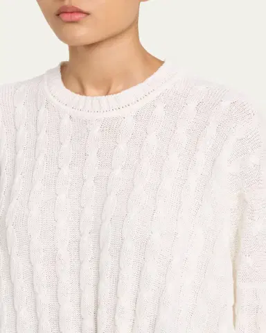 Eskandar Linen-Cotton Round Neck Sweater - Long Length | Thumbnail 5 Eskandar Linen-Cotton Round Neck Sweater - Long Length | Thumbnail 5