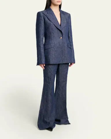 Gabriela Hearst Leiva Linen Single-Breasted Blazer Jacket | Thumbnail 2 Gabriela Hearst Leiva Linen Single-Breasted Blazer Jacket | Thumbnail 2