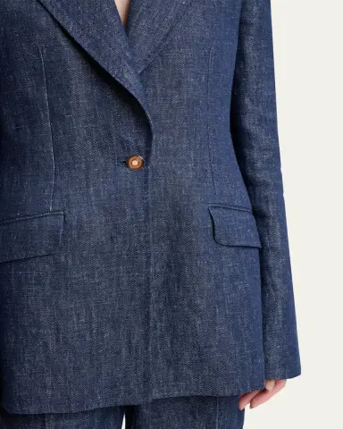 Gabriela Hearst Leiva Linen Single-Breasted Blazer Jacket | Thumbnail 5 Gabriela Hearst Leiva Linen Single-Breasted Blazer Jacket | Thumbnail 5