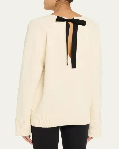 MARIA MCMANUS Ribbon Cashmere-Cotton V-Neck Cardigan | Thumbnail 3 MARIA MCMANUS Ribbon Cashmere-Cotton V-Neck Cardigan | Thumbnail 3