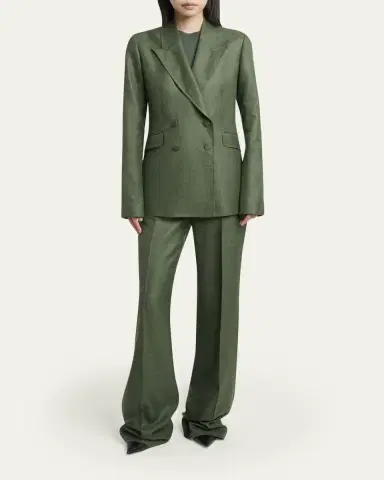 Gabriela Hearst Vesta Linen-Wool Straight-Leg Pants | Thumbnail 2