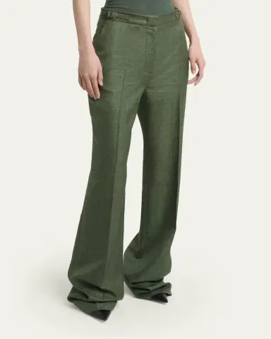 Gabriela Hearst Vesta Linen-Wool Straight-Leg Pants | Thumbnail 4