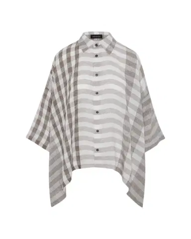 Eskandar Linen Double Pointed Sides Shirt With Collar - Mid Plus | Thumbnail 1 Eskandar Linen Double Pointed Sides Shirt With Collar - Mid Plus | Thumbnail 1