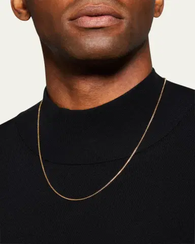 David Yurman Men's Box Chain Necklace in 18K Gold, 1.7mm, 24"L | Thumbnail 2