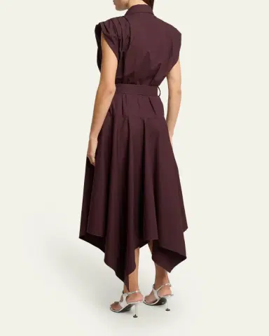 Proenza Schouler Adinna Sleeveless Belted Handkerchief Midi Shirtdress | Thumbnail 3 Proenza Schouler Adinna Sleeveless Belted Handkerchief Midi Shirtdress | Thumbnail 3