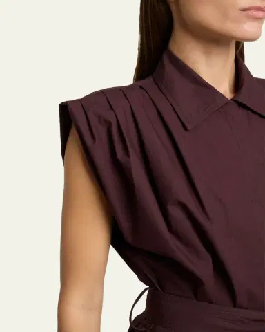Proenza Schouler Adinna Sleeveless Belted Handkerchief Midi Shirtdress | Thumbnail 5 Proenza Schouler Adinna Sleeveless Belted Handkerchief Midi Shirtdress | Thumbnail 5