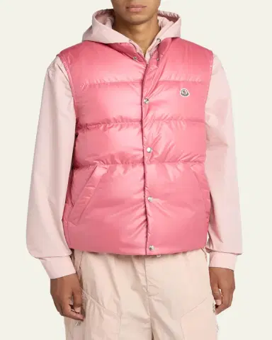 Moncler Men's Restigo Snap-Front Quilted Vest | Thumbnail 3 Moncler Men's Restigo Snap-Front Quilted Vest | Thumbnail 3