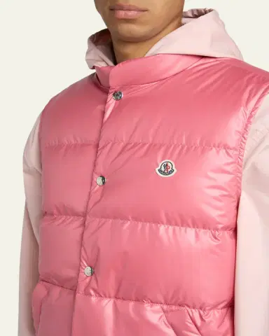 Moncler Men's Restigo Snap-Front Quilted Vest | Thumbnail 4 Moncler Men's Restigo Snap-Front Quilted Vest | Thumbnail 4