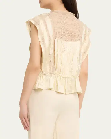 Sea Ethel Lace-Embroidered Satin Top | Thumbnail 3 Sea Ethel Lace-Embroidered Satin Top | Thumbnail 3