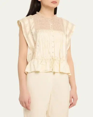 Sea Ethel Lace-Embroidered Satin Top | Thumbnail 4 Sea Ethel Lace-Embroidered Satin Top | Thumbnail 4