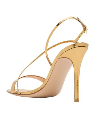 Gianvito Rossi 95mm Manhattan Metallic Leather Sandals | Thumbnail 1 Gianvito Rossi 95mm Manhattan Metallic Leather Sandals | Thumbnail 1