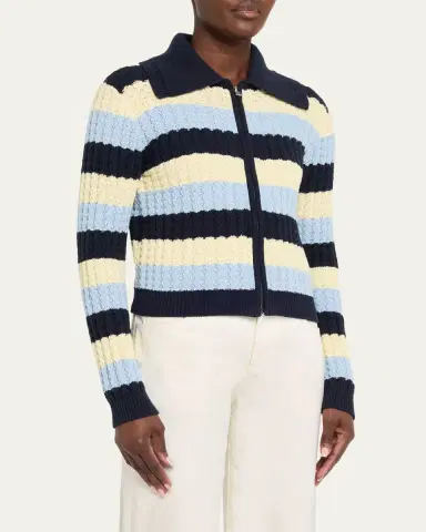 Guest In Residence Kirby Striped Cable-Knit Jacket | Thumbnail 4 Guest In Residence Kirby Striped Cable-Knit Jacket | Thumbnail 4