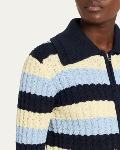 Guest In Residence Kirby Striped Cable-Knit Jacket | Thumbnail 5 Guest In Residence Kirby Striped Cable-Knit Jacket | Thumbnail 5