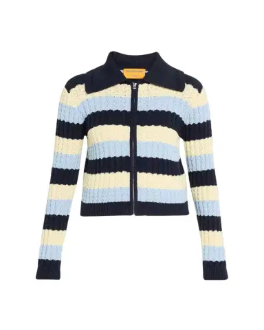Guest In Residence Kirby Striped Cable-Knit Jacket | Thumbnail 1 Guest In Residence Kirby Striped Cable-Knit Jacket | Thumbnail 1